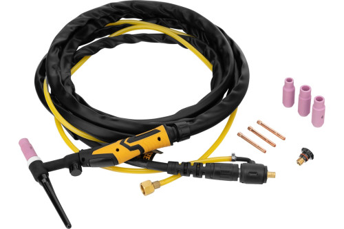 Горелка сварочная TIG WP17V, прямое подключение к баллону, 4 метра Denzel / 93643